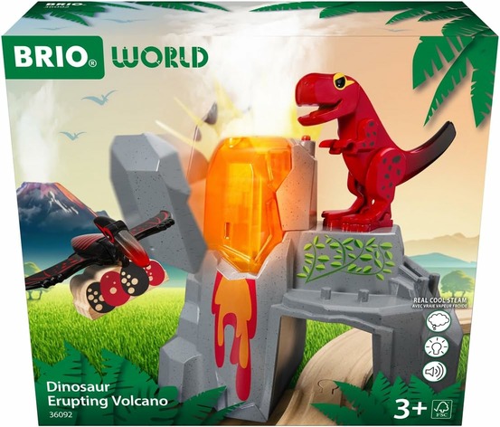 Volcan dinosaure en éruption