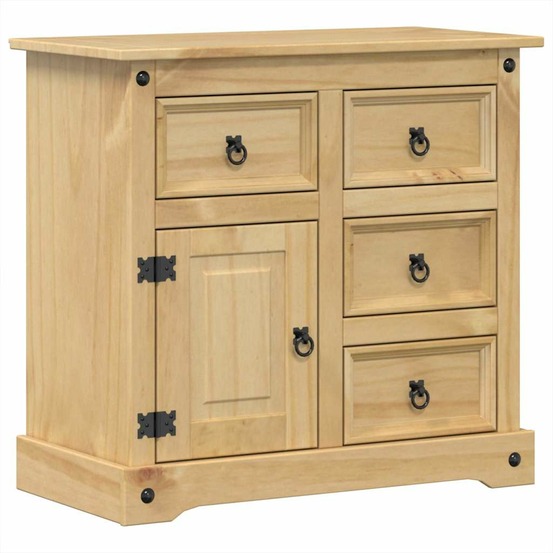 Buffet bahut commode armoire meuble de rangement organisateur cuisine salle de séjour salon corona 87 x 40 x 76 cm bois massi