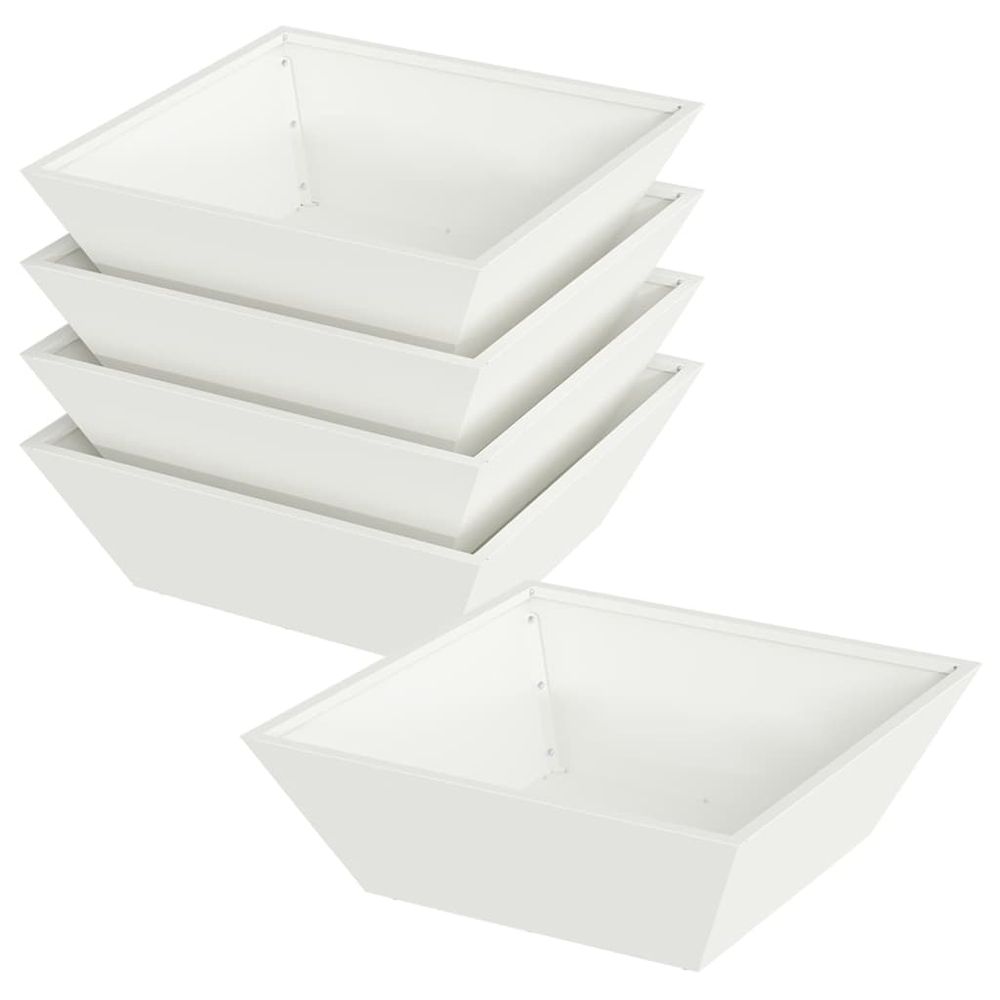 Cache-pot de jardin 5 pc blanc 50 x 50 x 15 cm