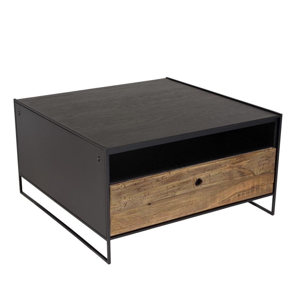 Table basse rectangle pin recyclé 80x80