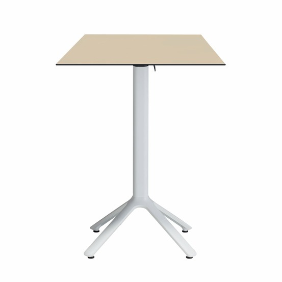 Restootab - table haute pliable nemo blanche pour extérieur beige 60x60
