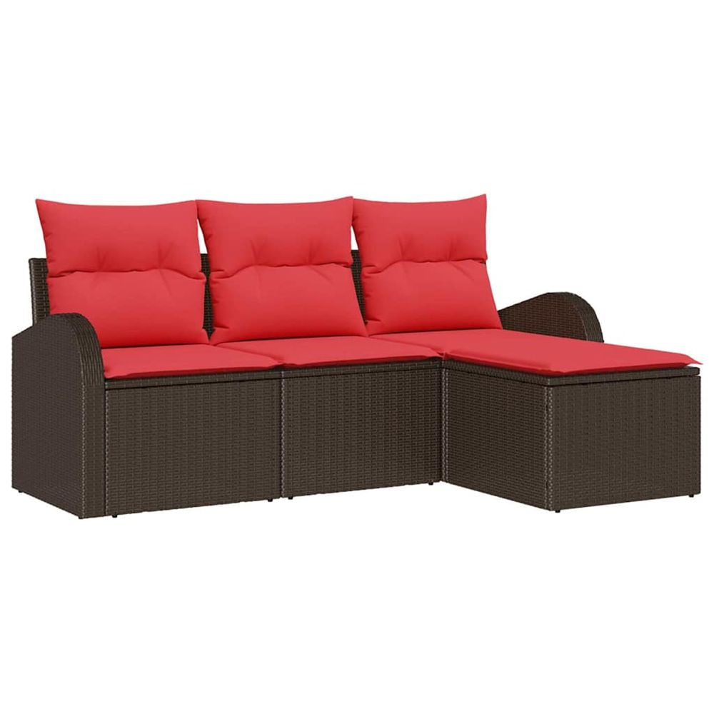 Ensemble de canapé de jardin marron polyrotin