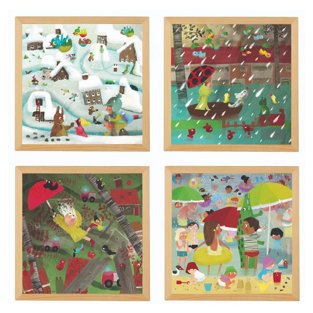 Puzzles météo extrême - set de 4 - jeu montessori