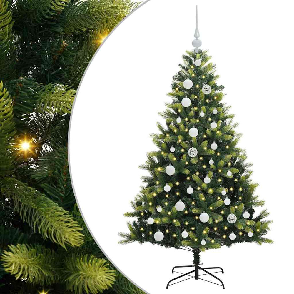 Arbre de noël artificiel à charnières 150 led vert 120 cm