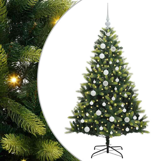Arbre de noël artificiel à charnières 150 led vert 120 cm