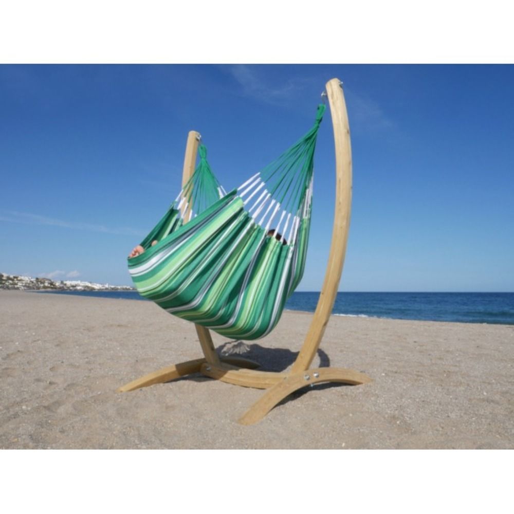 Hamac chaise albizia xxl sur pied en bois