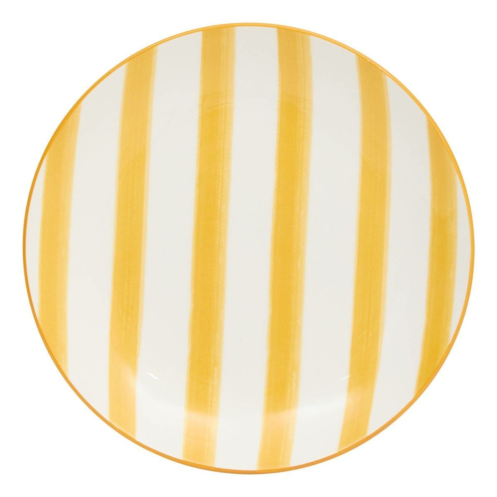 Lot de 6 assiette plate rayée charlie jaune d19cm