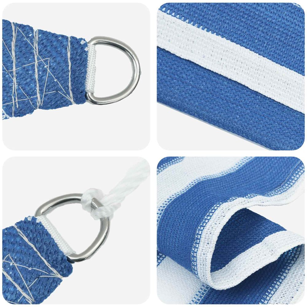 Voile d'ombre carré 5 x 5 m hdpe bleu et blanc