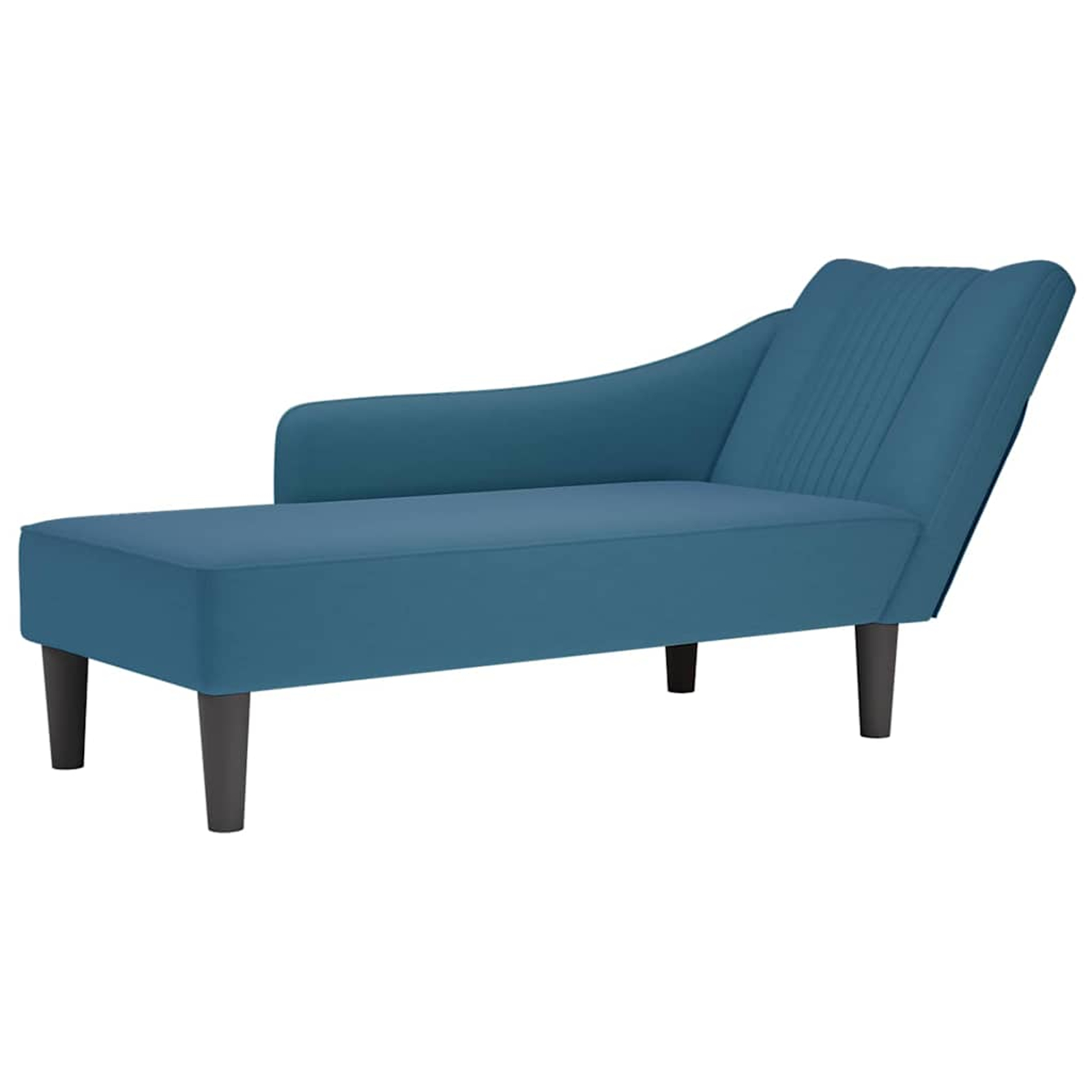 Fauteuil long avec accoudoir droit bleu velours