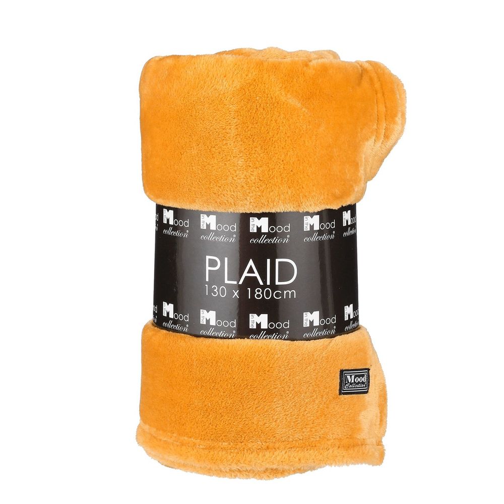 In the mood collection famke plaid en polaire - l180 x l130 cm - jaune