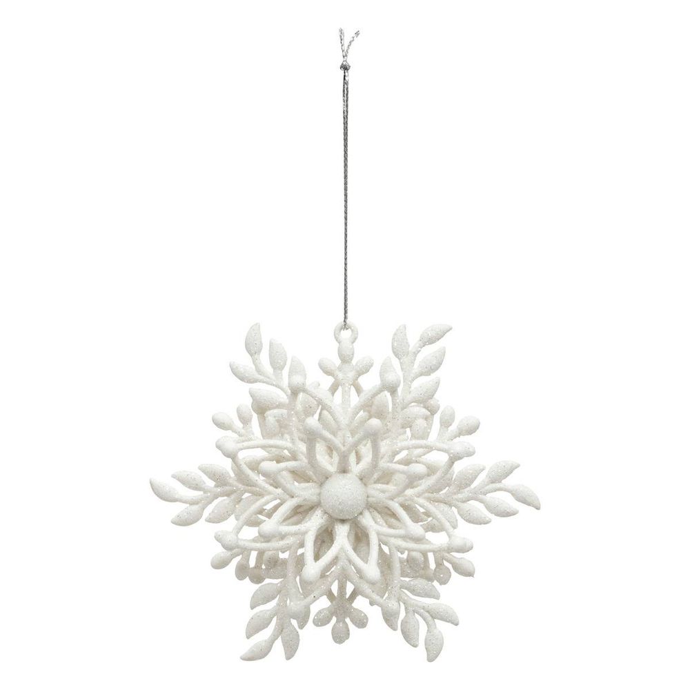 Décoration de sapin fleur 3d blanc 11cm