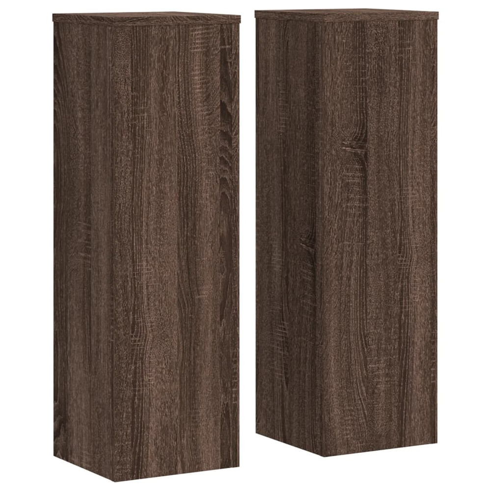 Supports pour plantes 2 pcs chêne marron bois d'ingénierie