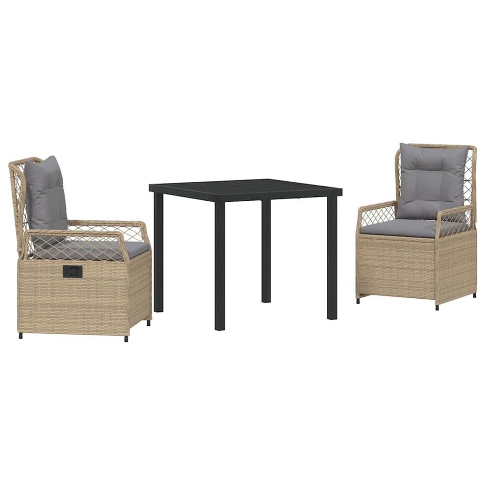 Ensemble de salle à manger pour jardin 3 pcs