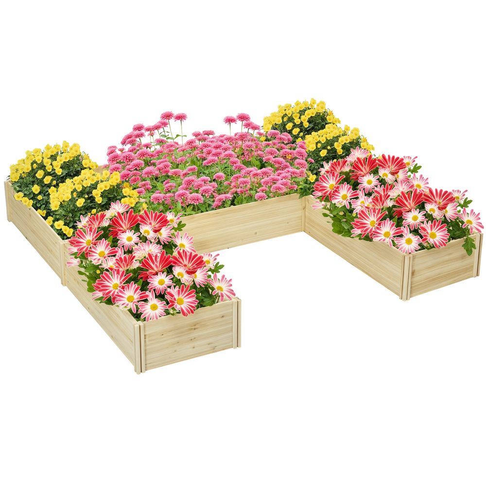 Carré potager modulable bois sapin jardin forme libre sans fond 230x230x28cm