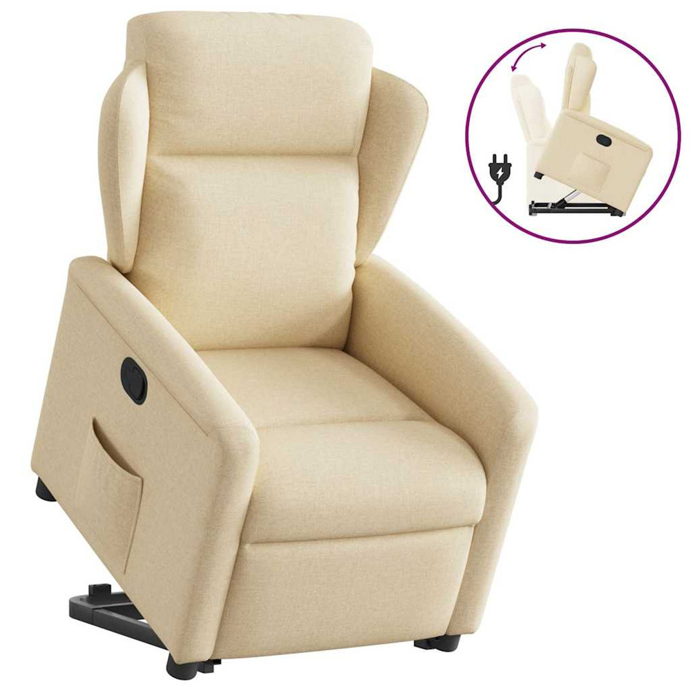 Fauteuil inclinable crème tissu