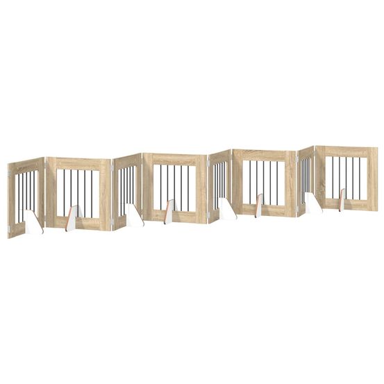 Porte de chien pliable avec supports 8 pc chêne sonoma 60 cm