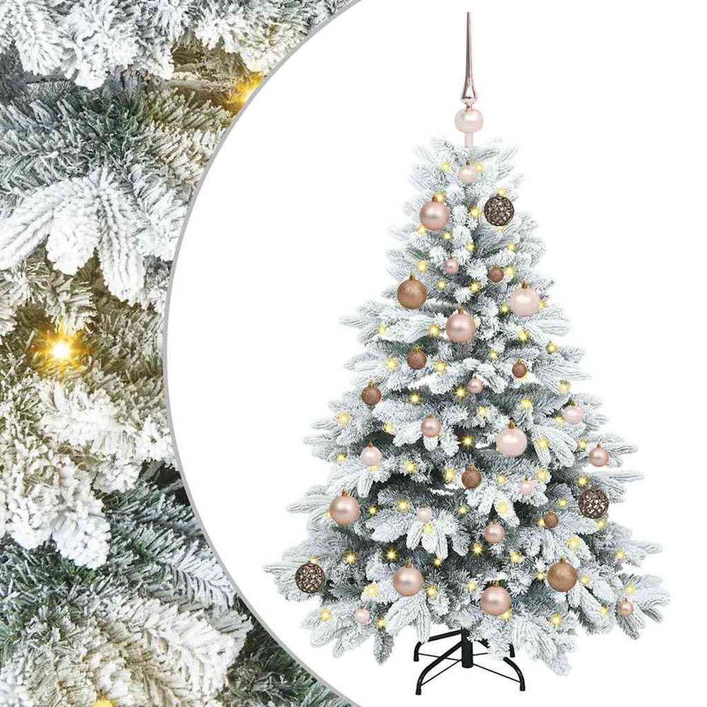 Sapin de noël artificiel avec 150 led blanc 120 cm pe et pvc