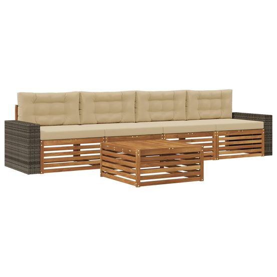 Ensemble de canapés d'extérieur 5 pc naturel et beige