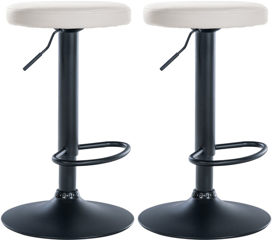 Lot de 2 tabourets de bar ponte simili cuir noir