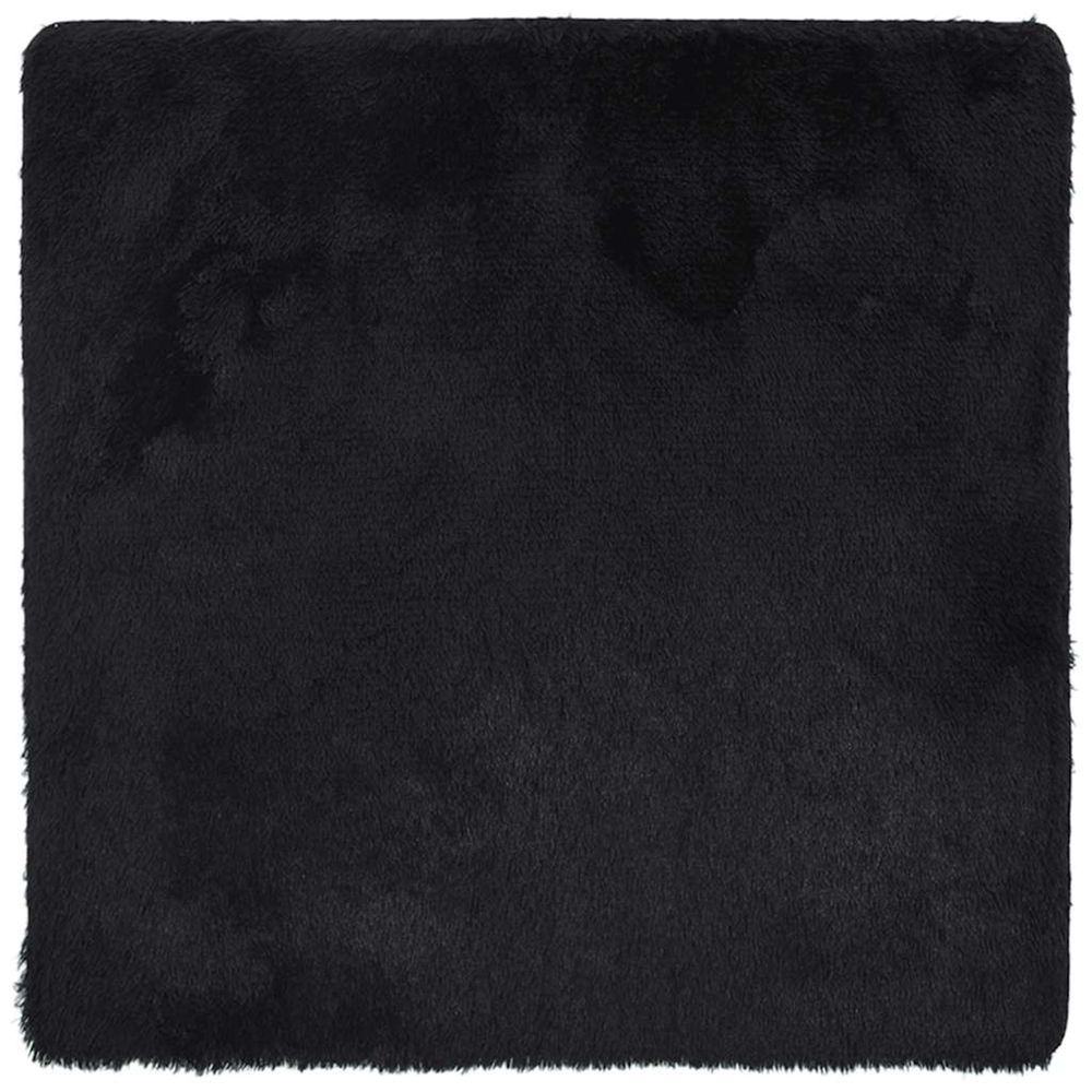 Tapis shaggy à poils longs navarra noir 120x120 cm polyester