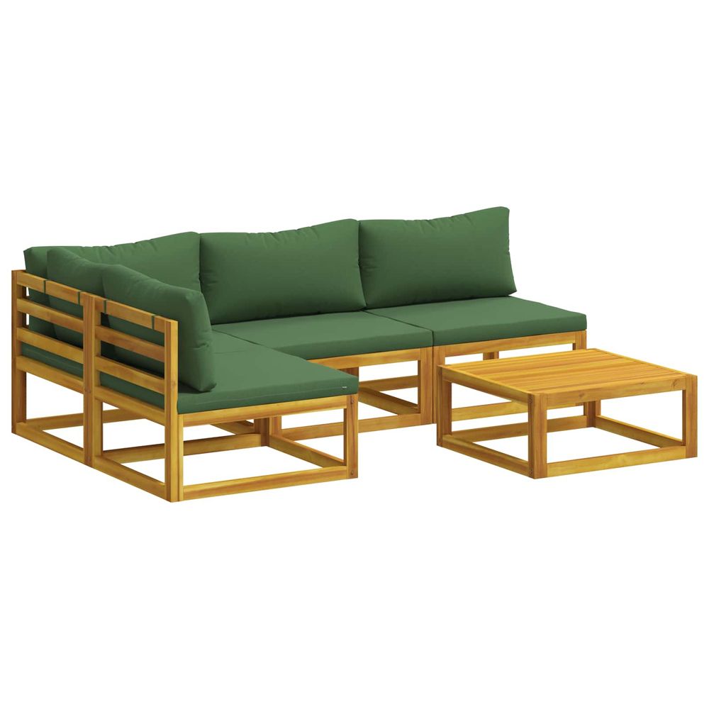 Ensemble de canapés 5 pc naturel bois d'acacia massif