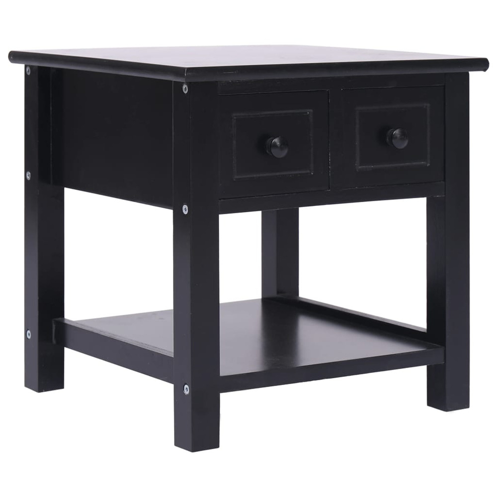Table d'appoint Noir 40x40x40cm Paulownia