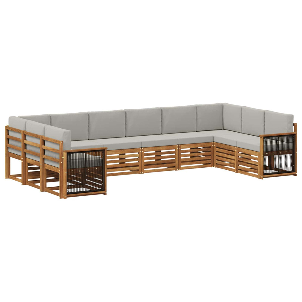 Ensemble de canapé d'angle 7 pcs naturel et gris clair