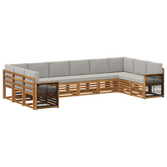 Ensemble de canapé d'angle 7 pcs naturel et gris clair