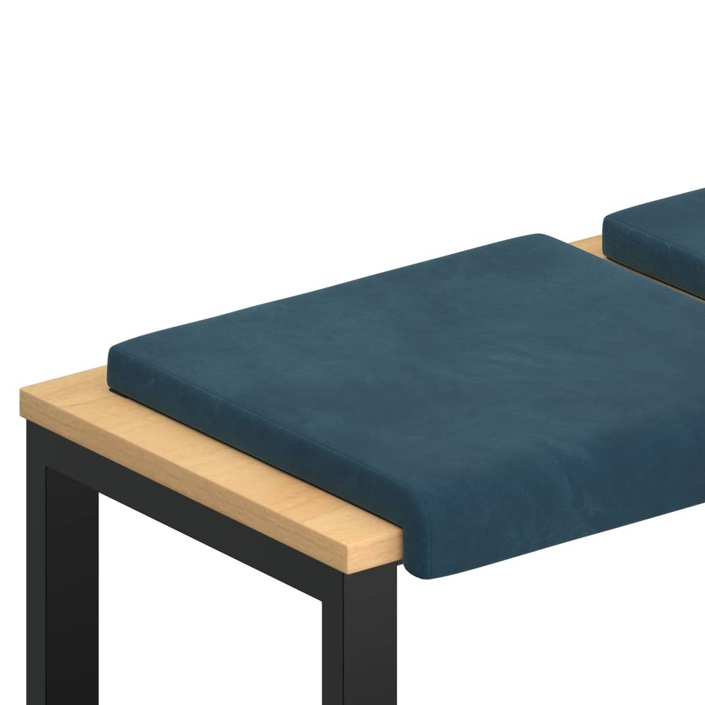 Coussin de banc 2 pc velours bleu profondeur 35 cm