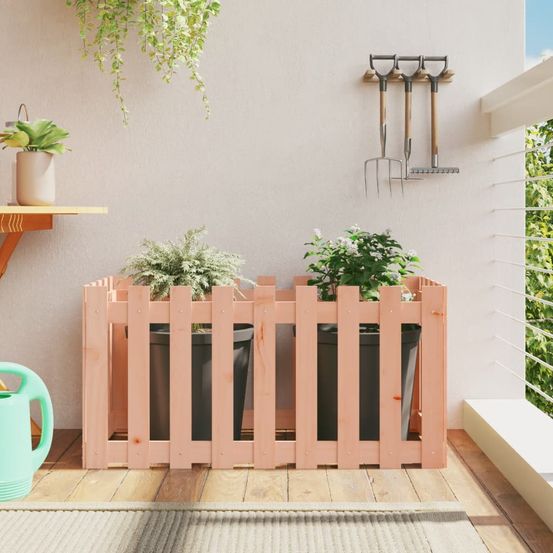 Carré potager haut bois de douglas massif design clôture 100x50x50 cm