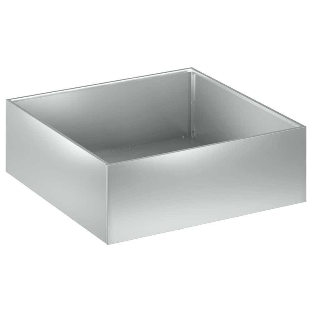 Cache-pot de jardin argenté 60 x 60 x 20 cm acier galvanisé