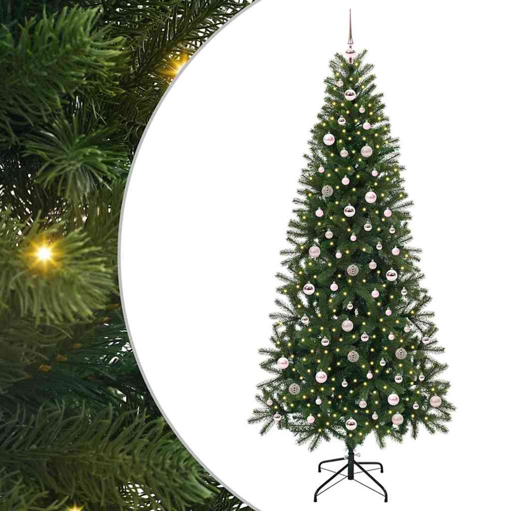 Sapin de noël artificiel avec 300 led vert 240 cm pe et pvc