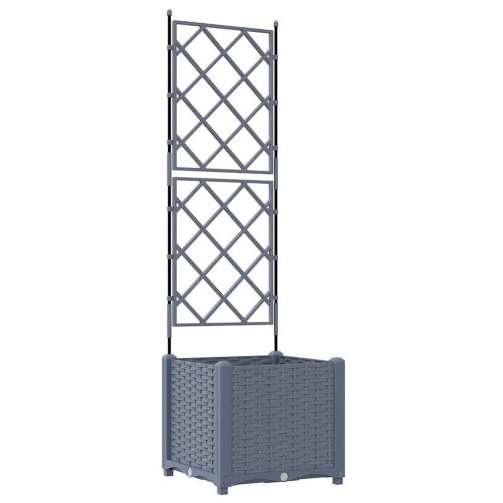 Cache-pot de jardin gris clair 40 x 40 x 143 cm acier