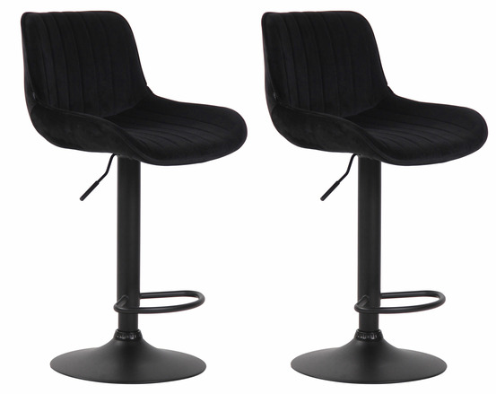 Lot de 2 tabourets de bar lentini velours noir