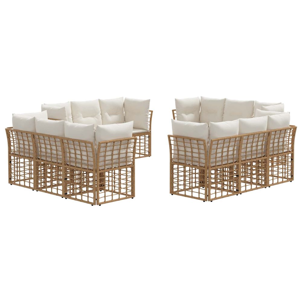 Ensemble de canapés d'extérieur naturel polyester