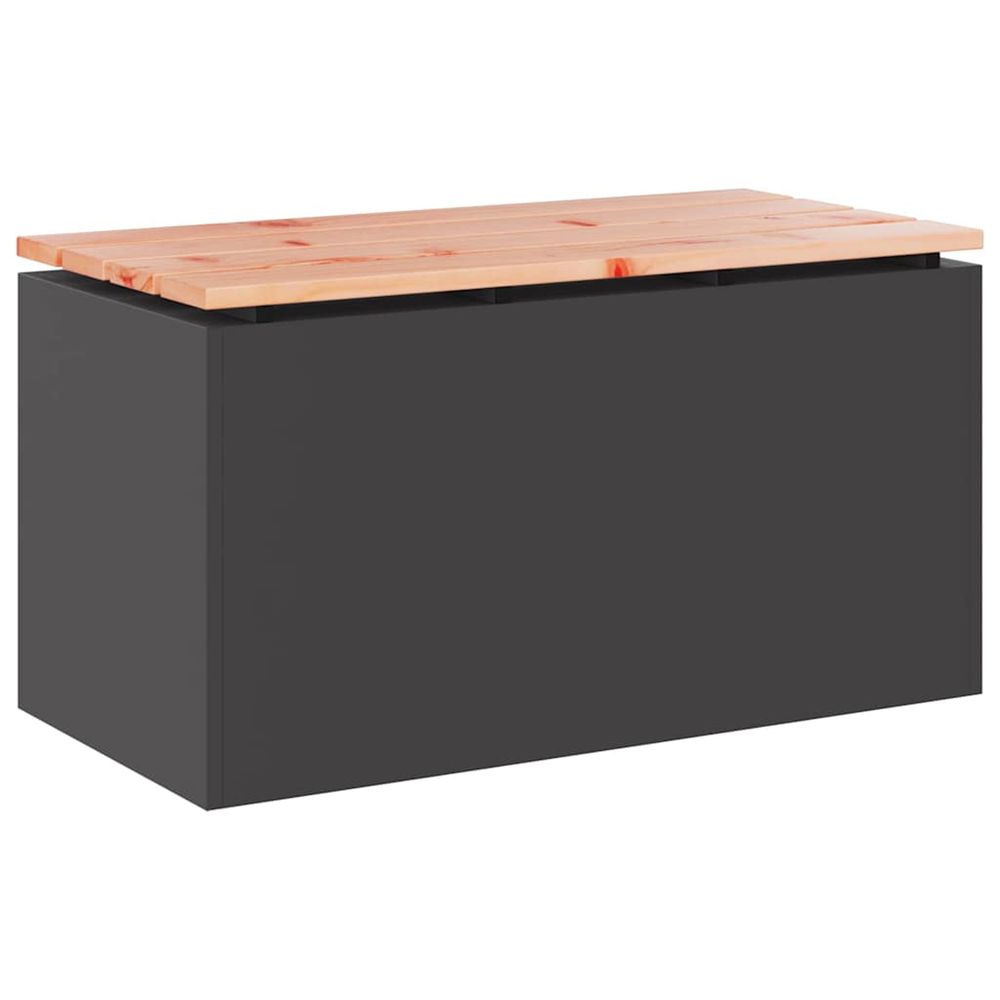 Banc de jardin noir 80 x 40 x 43 cm acier
