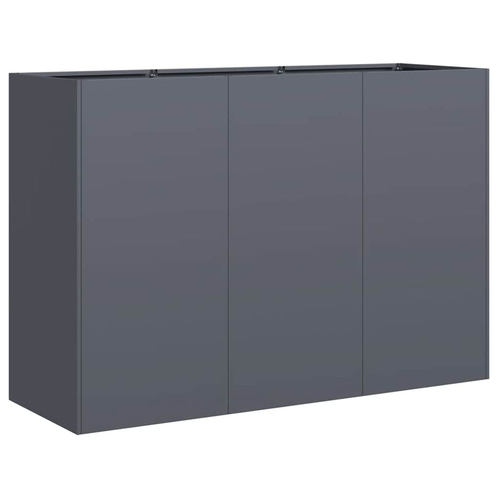 Jardinière d'extérieur anthracite 120x40x80 cm acier laminé à froid
