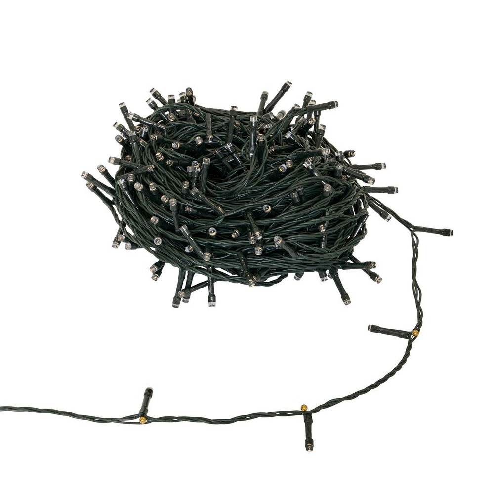 Guirlande lumineuse 300 led 30m avec minuteur extérieur ambre fil vert