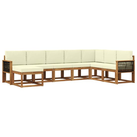 Ensemble de canapés d'extérieur 8 pc naturel et crème