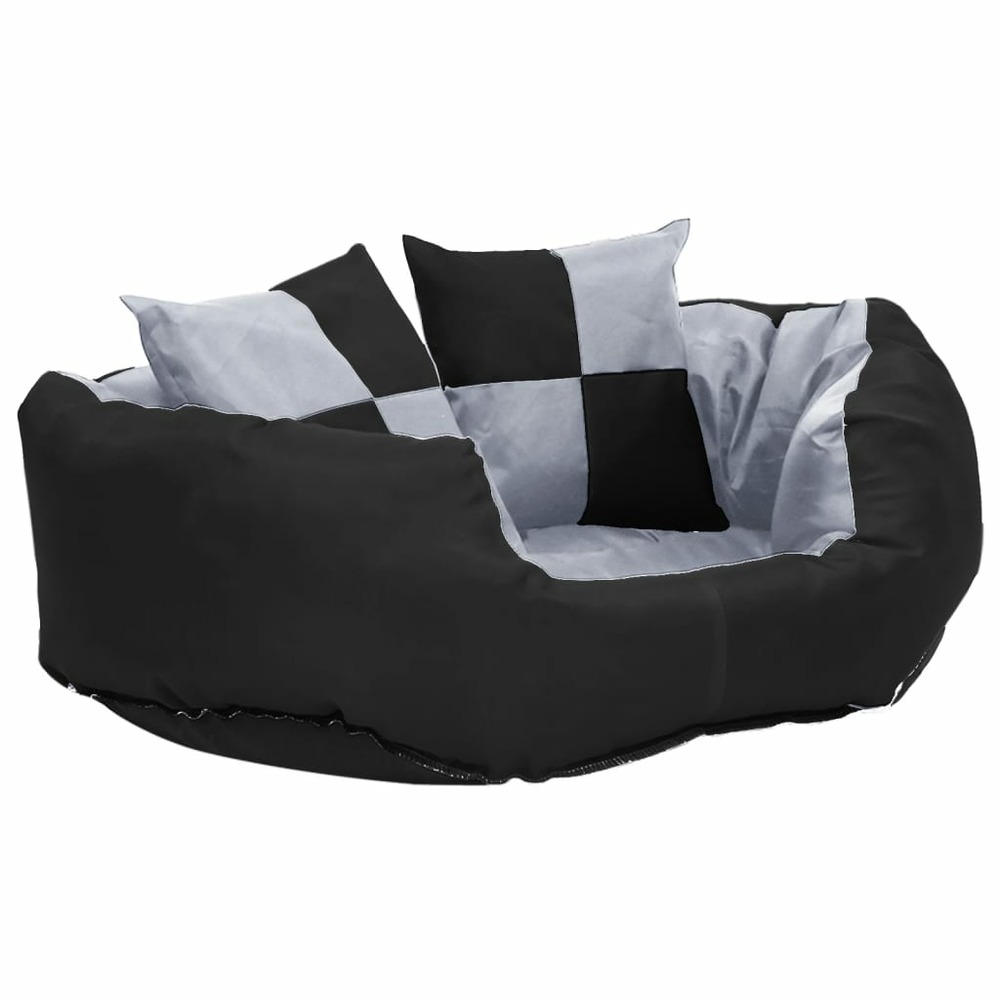 Coussin réversible lavable pour chien gris et noir 65x50x20 cm
