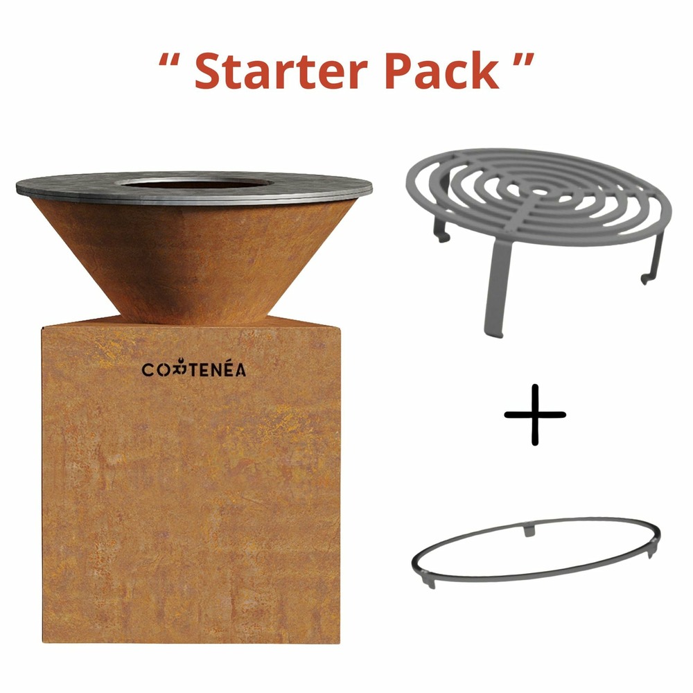 Cortenéa kit starter : brasero + grille et rebord