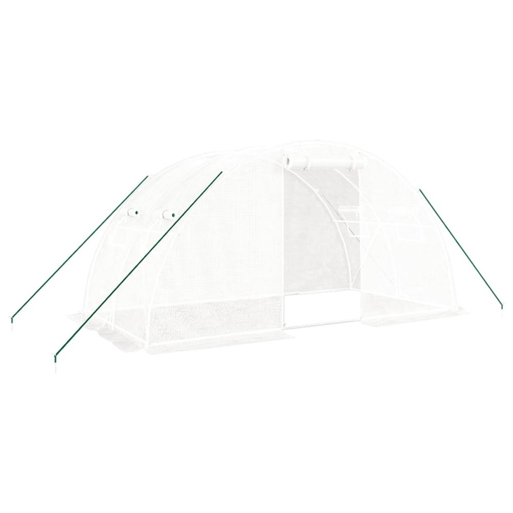 Serre avec cadre en acier blanc 8 m² 4x2x2 m