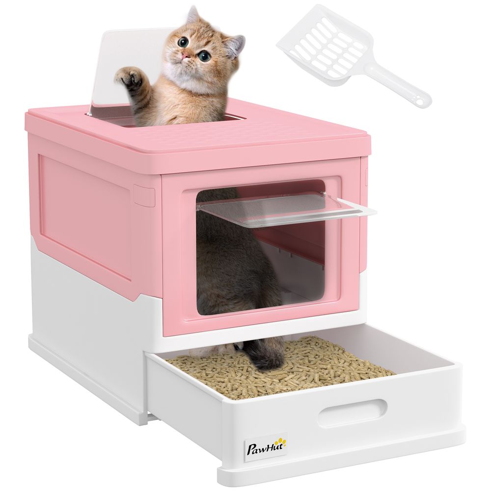 Maison de toilette pp pour chats entretien hygiénique 47.5cm rose