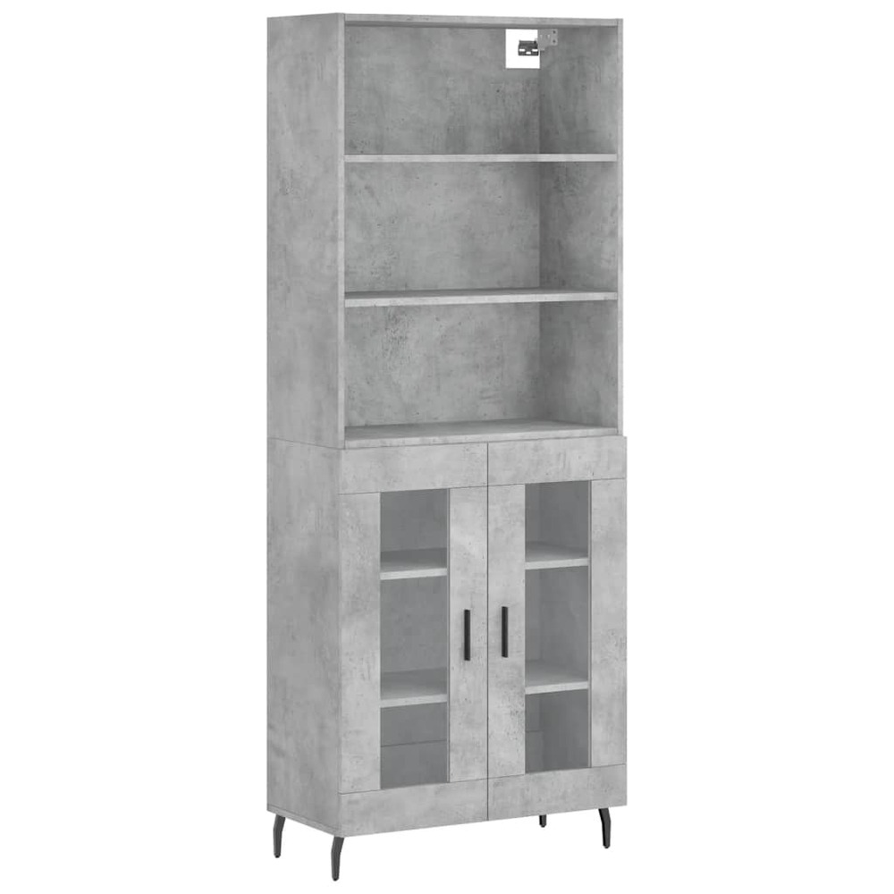 Buffet bahut commode armoire meuble de rangement organisateur cuisine salle de séjour salon haut 69,5 x 34 x 180 cm bois d'in