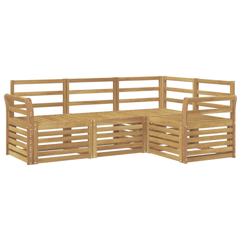 Ensemble de canapés d'extérieur 4 pc blanc bois d'acacia massif