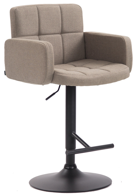 Tabouret de bar los angeles, tissu noir