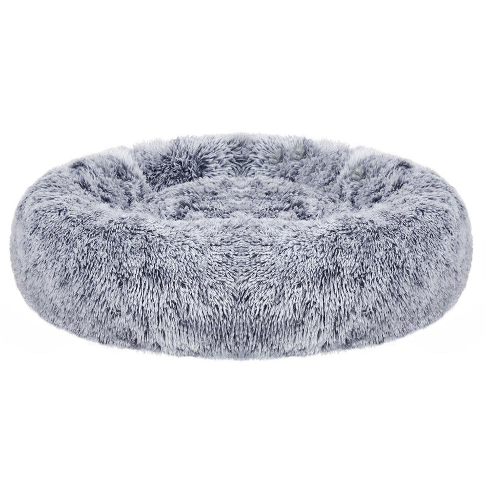 Panier pour chien lit pour chat doux diamètre 80 cm gris