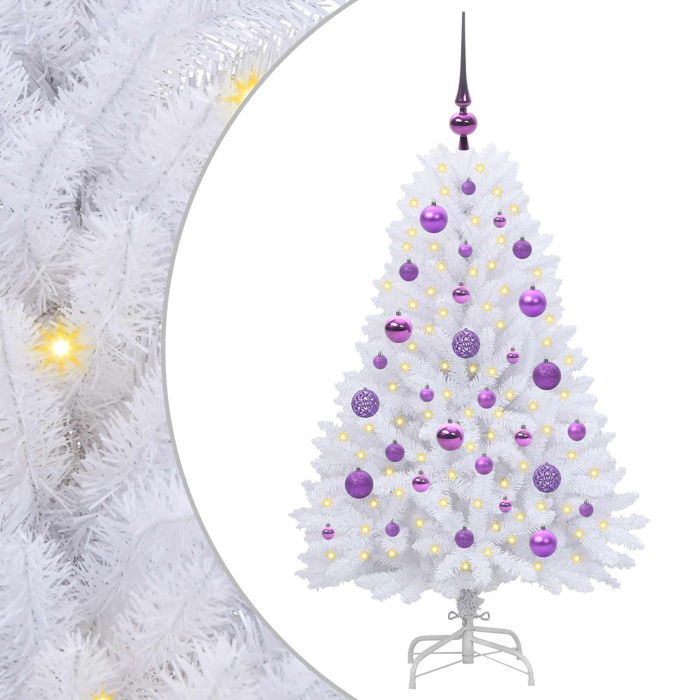 Sapin de noël artificiel à branches articulées blanc 120 cm