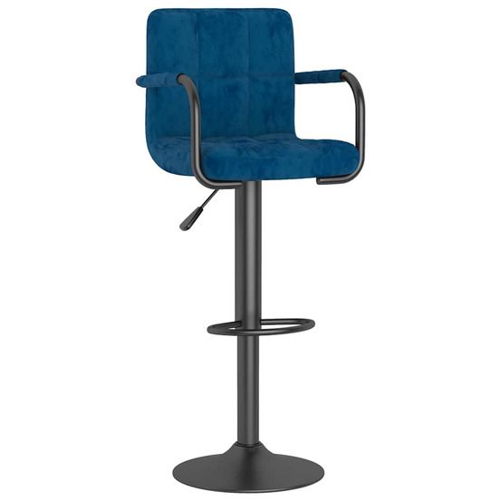 Tabouret de bar bleu velours