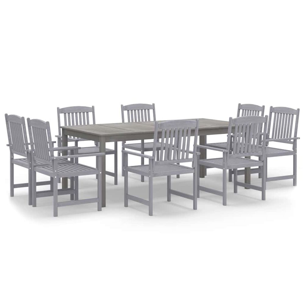 Ensemble à manger de jardin 9 pcs bois d'acacia gris